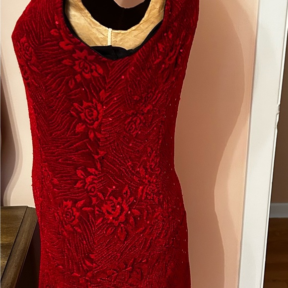 Tradition Red Imbeded Roses Dress - Picture 2 of 4